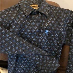 Boys ariat button up shirt